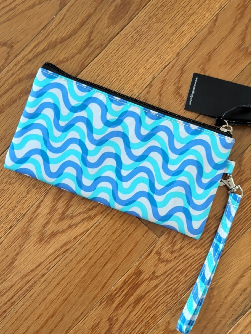 Scout Aqua & Navy Wave Wristlet Pouch - Picture 3 of 3